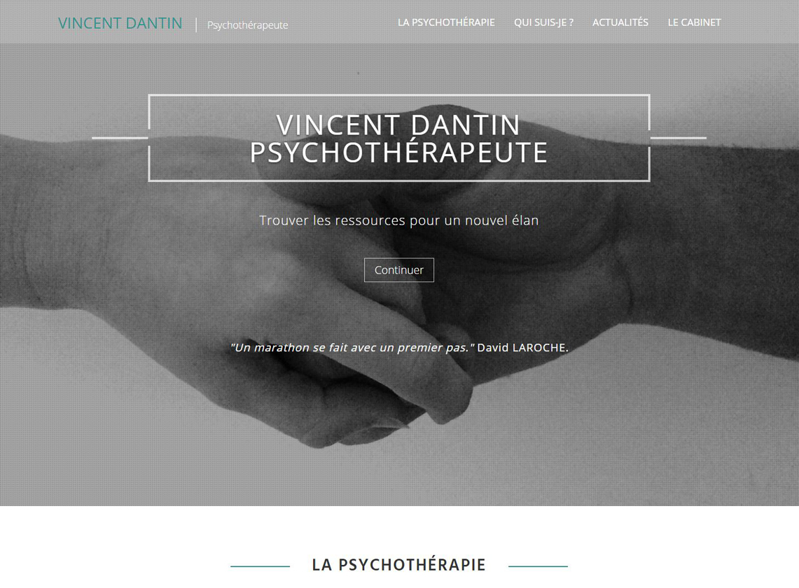 Vincent Dantin Psychothérapeute - Site sous Wordpress